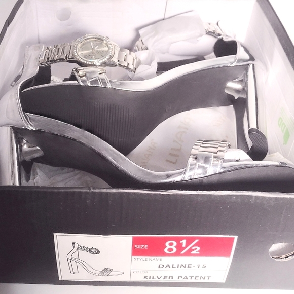 Liliana Silver Heels with Sleek Transparent Strap - Picture 5 of 9